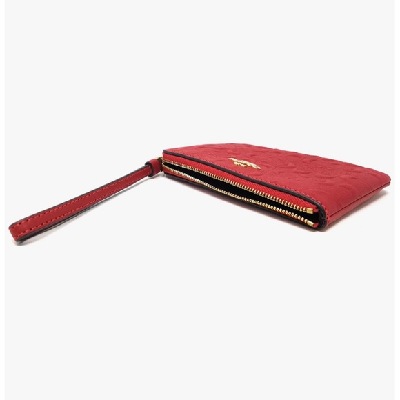 COACH Corner Zip Wristlet - Red - Picture 4 of 6